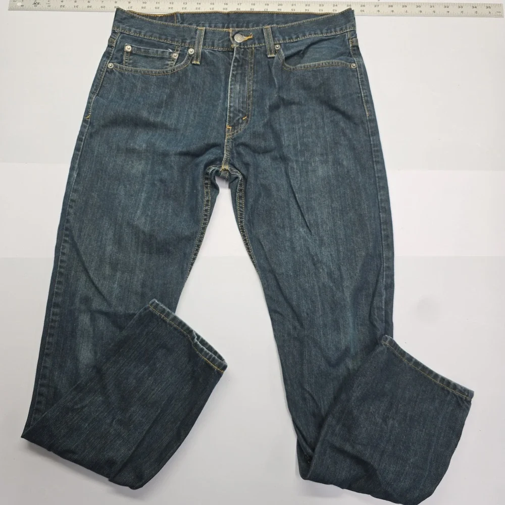 Levis 502 Regular Taper Mens Blue Denim Jeans W34 L30 Dark Wash